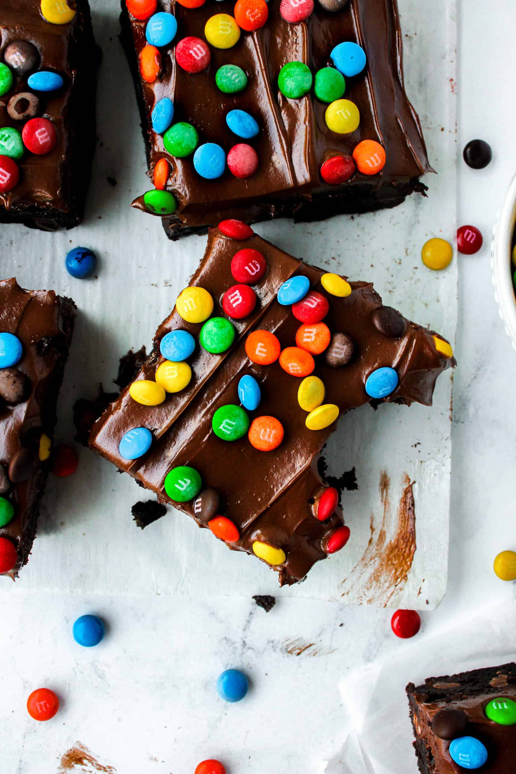Chocolate M&M Brownies – Can't Stay Out of the Kitchen